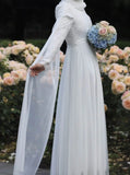 Modest Long Sleeve Wedding Dress,Muslim Conservative Bridal Gown,WD00817