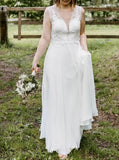 Lightweight Chiffon Bridal Dresses,Outdoor Spring Wedding Gown,WD00818