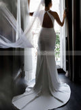Fit and Flare Wedding Dresses,Cutout Back Wedding Dresses,WD00841