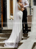 Fit and Flare Wedding Dresses,Cutout Back Wedding Dresses,WD00841