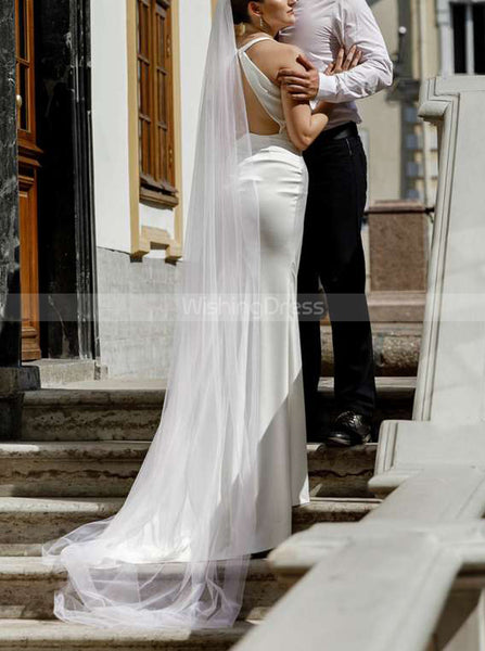 Fit and Flare Wedding Dresses,Cutout Back Wedding Dresses,WD00841