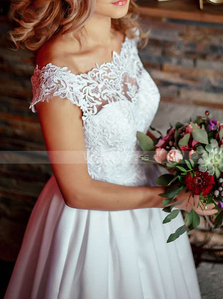 A-line Floor Length Wedding Dresses,Classic Wedding Dresses,WD00861
