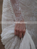 Ivory Lace Wedding Dress,Long Sleeves Wedding Dress,BD00168