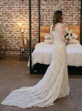 Ivory Lace Wedding Dress,Long Sleeves Wedding Dress,BD00168