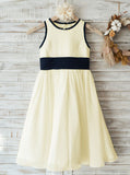 A-line Chiffon Flower Girl Dresses,Ankle Length Flower Girl Dress,FD00032
