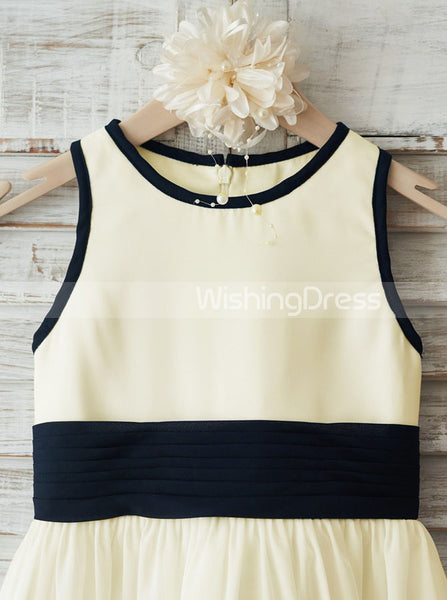 A-line Chiffon Flower Girl Dresses,Ankle Length Flower Girl Dress,FD00032