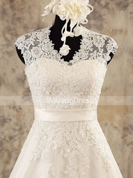 A-line Floor Length Wedding Dress,Classic Reception Wedding Gown,WD00578