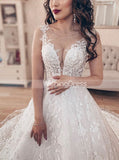 A-line Lace Bridal Gown,Princess Wedding Dress,WD00639