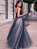 A-line Prom Dress,Tulle Prom Dress,Modest Prom Dress,Prom Dress with Straps,Graduation Dress PD00194
