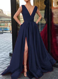 A-line Prom Dress with Pockets,Simple Prom Dress with Mini Skirt,PD00437