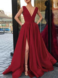 A-line Prom Dress with Pockets,Simple Prom Dress with Mini Skirt,PD00437