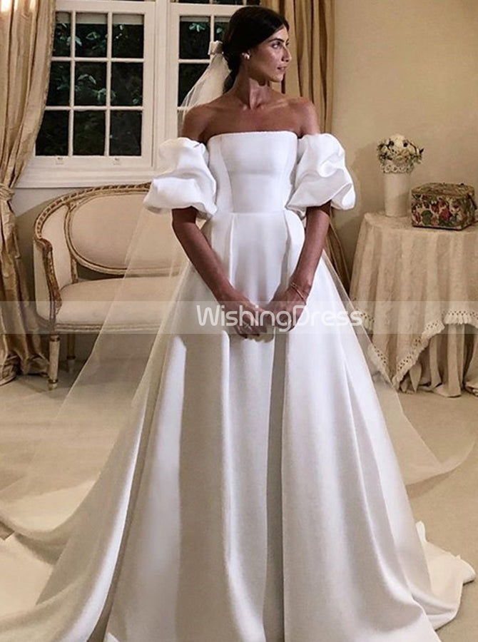 Satin wedding gowns with sleeves store