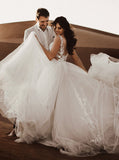 A-line Tulle Wedding Dresses,Princess Wedding Dress,WD00423