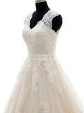 A-line Wedding Dress,Lace Wedding Dress,Charming Bridal Dress,Sexy V Neck Bridal Dress,WD00002