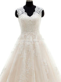 A-line Wedding Dress,Lace Wedding Dress,Charming Bridal Dress,Sexy V Neck Bridal Dress,WD00002
