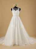A-line Wedding Dresses,Classic Tulle Wedding Dress,WD00555