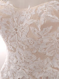 A-line Wedding Dresses,Lace Wedding Dress,Elegant Bridal Gown,Strapless Wedding Gown,WD00063