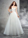 A-line Wedding Dresses,Tulle Wedding Dress,Floor Length Bridal Gown,WD00288