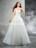A-line Wedding Dresses,Tulle Wedding Dress,Floor Length Bridal Gown,WD00288