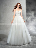 A-line Wedding Dresses,Tulle Wedding Dress,Floor Length Bridal Gown,WD00288