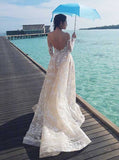 Lace Wedding Dresses with Sleeves,Illusion Wedding Dress,WD00367