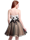 Lace Homecoming Dresses,Cute Sweet 16 Dresses,Strapless Sweet 16 Dress,Short Sweet 16 Dress,SW00010