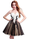 Lace Homecoming Dresses,Cute Sweet 16 Dresses,Strapless Sweet 16 Dress,Short Sweet 16 Dress,SW00010