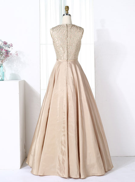 Aline Satin Bridesmaid Dress,Floor Length Bridesmaid Dress,Modest Bridesmaid Dress,BD00187