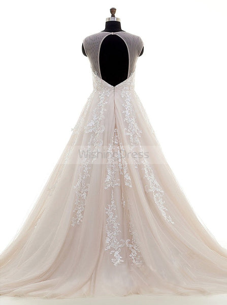 Aline Wedding Dress,Colored Wedding Dress,Tulle Wedding Gown,Princess Bridal Gown,WD00041