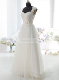 Aline Wedding Dress,Simple Wedding Dress,Tulle Bridal Dress,Ivory Wedding Dress,WD00025