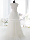 Aline Wedding Dress,Simple Wedding Dress,Tulle Bridal Dress,Ivory Wedding Dress,WD00025