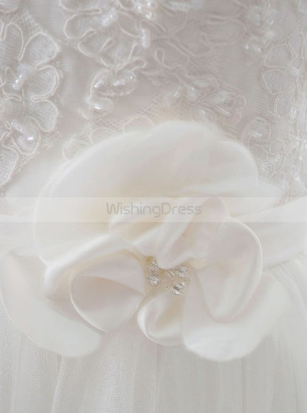 Aline Wedding Dress,Simple Wedding Dress,Tulle Bridal Dress,Ivory Wedding Dress,WD00025