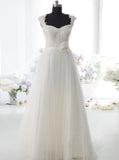 Aline Wedding Dress,Simple Wedding Dress,Tulle Bridal Dress,Ivory Wedding Dress,WD00025