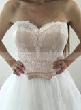 Aline Wedding Dresses,Strapless Wedding Dress,Tulle Wedding Dress,WD00172