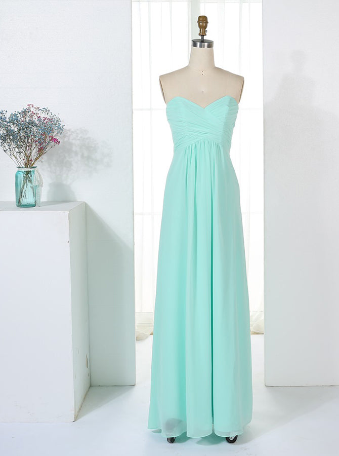 Aqua Bridesmaid Dresses,Empire Waist Bridesmaid Dress,Long Bridesmaid
