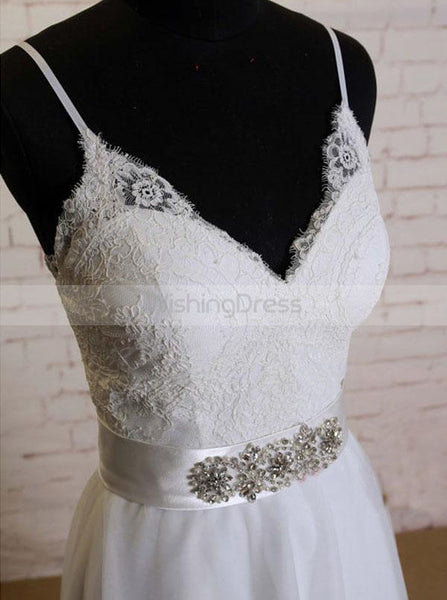 Beach Wedding Dress,Boho Bridal Dress,Casual Wedding Dress with Straps,WD00304