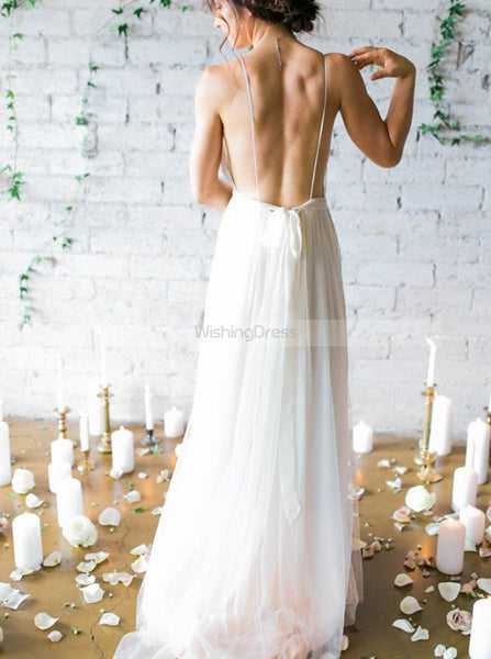 Beach Wedding Dress,Chiffon Wedding Dress,Casual Wedding Dresses,Sexy Bridal Dress,WD00119