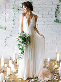 Beach Wedding Dress,Chiffon Wedding Dress,Casual Wedding Dresses,Sexy Bridal Dress,WD00119
