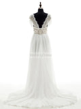 Beach Wedding Dresses,Beaded Chiffon Wedding Dress,Boho Wedding Dress,WD00101