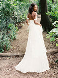Beach Wedding Dresses,Chiffon Bridal Dress,Boho Wedding Dress,Off Shoulder Bridal Dress,WD00187