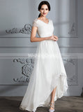 Beach Wedding Dresses,High Low Wedding Dress,Wedding Dress with Sleeves,WD00293