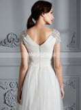 Beach Wedding Dresses,High Low Wedding Dress,Wedding Dress with Sleeves,WD00293