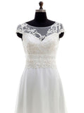 Beach Wedding Dresses,Wedding Dress with Short Sleeves,Backless Wedding Dress,WD00258