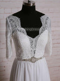Beach Wedding Dresses with Sleeves,Elegant Wedding Dress,WD00365