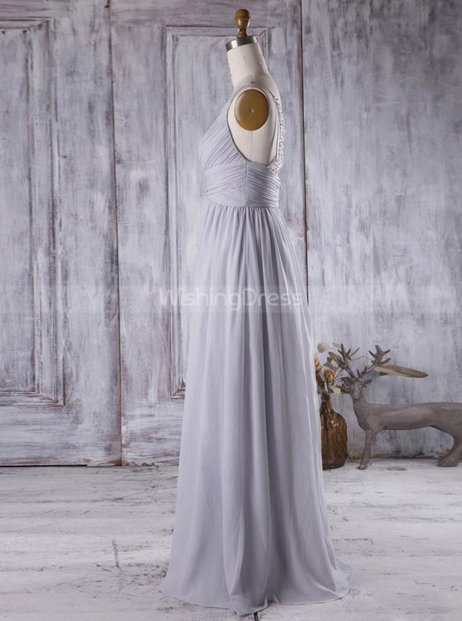 Beaded Bridesmaid Dresses,Fall Long Bridesmaid Dress,BD00355