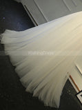 Beaded Tulle Wedding Dresses,Long Destination Wedding Dress,WD00377