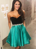 Two Tone Homecoming Dress,Satin Homecoming Dress,Sweetheart Homecoming Dress HC00165