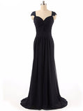Black Bridesmaid Dresses,Chiffon Bridesmaid Dress,Elegant Bridesmaid Dress,BD00269