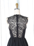 Black Bridesmaid Dresses,Short Bridesmaid Dress,Chiffon Bridesmaid Dress,BD00267