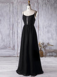 Black Bridesmaid Dresses,Strappy Bridesmaid Dress,BD00360